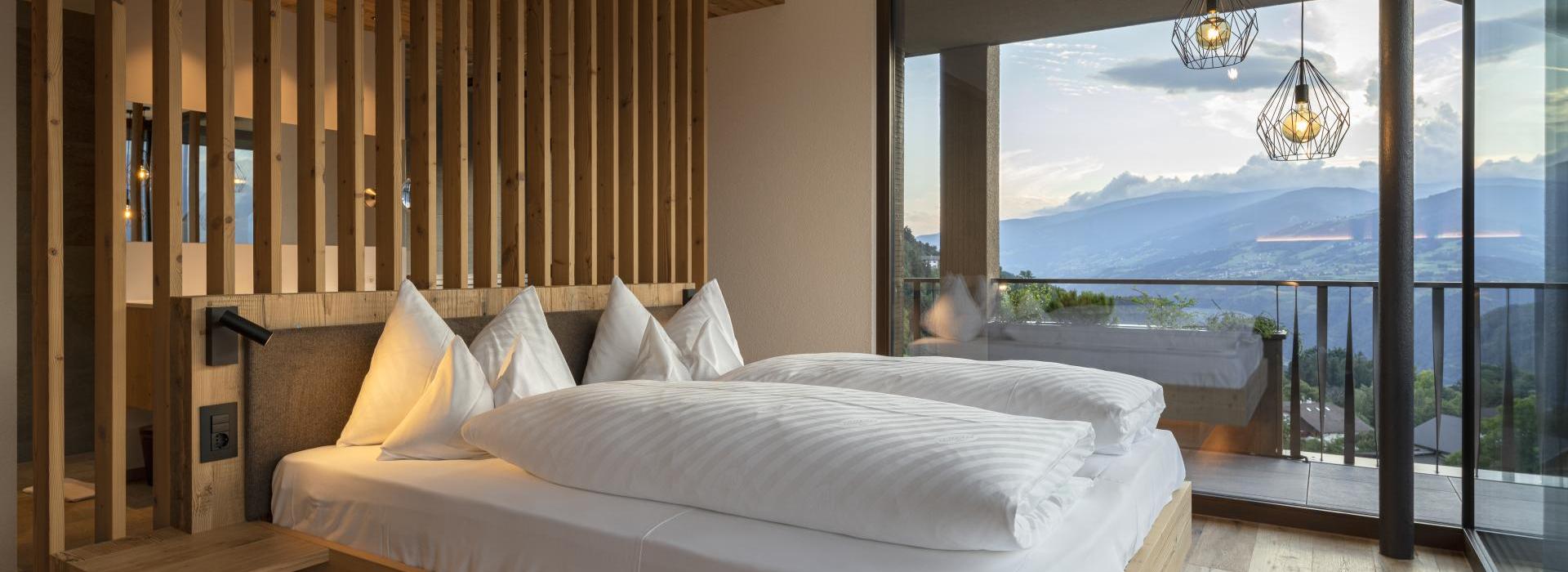 The sleeping area of the Panorama Suite