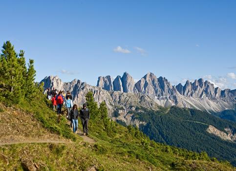Eine Gruppe beim Wandern