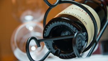 Close-up of a wine bottle