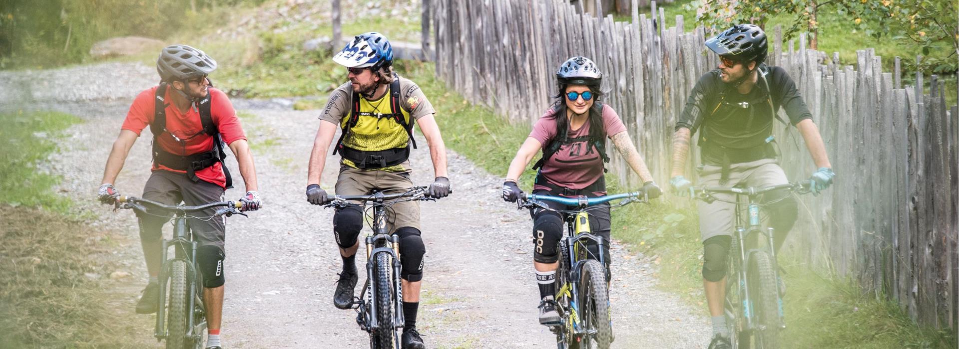 Vier Personen auf einer Radtour