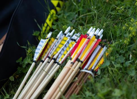 Arrows on grass