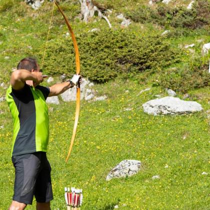 Hannes Mur is shooting an arrow
